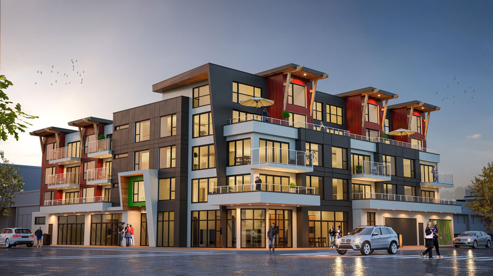 The Bevan condo building, in Sidney South-East, Victoria BC