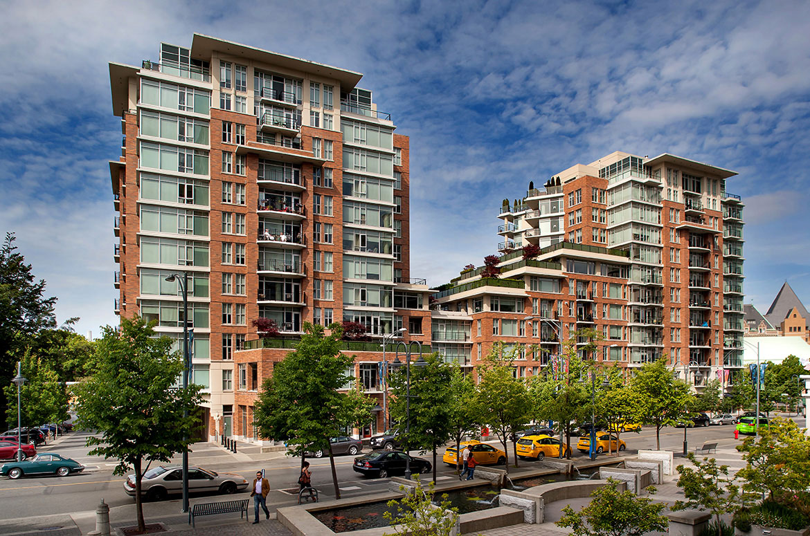 The Aria condo building, in Downtown, Victoria BC