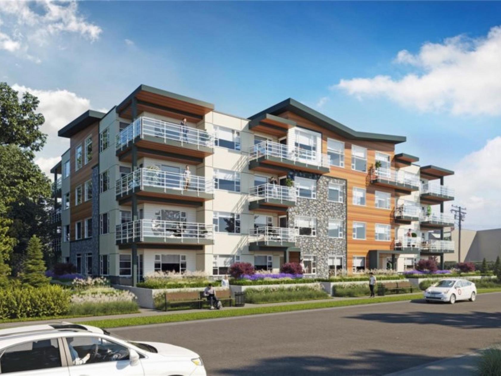 Aura Residences condo building, in Sidney North-East, Victoria BC