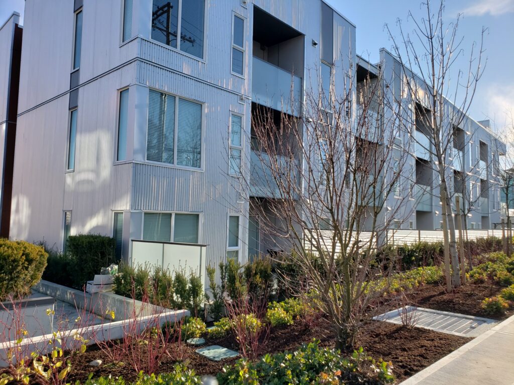 Horizon at the Railyards condo building, in Victoria West, Victoria BC