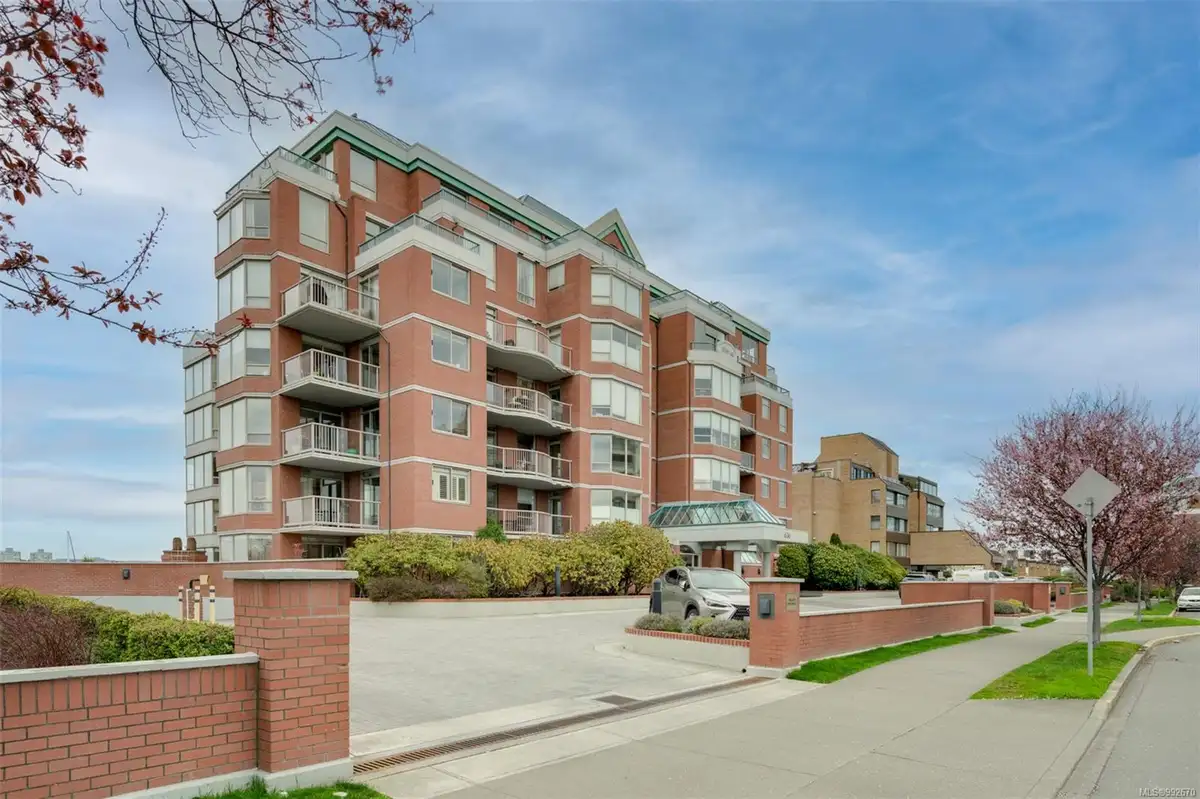 Landmark condo building, in James Bay, Victoria BC