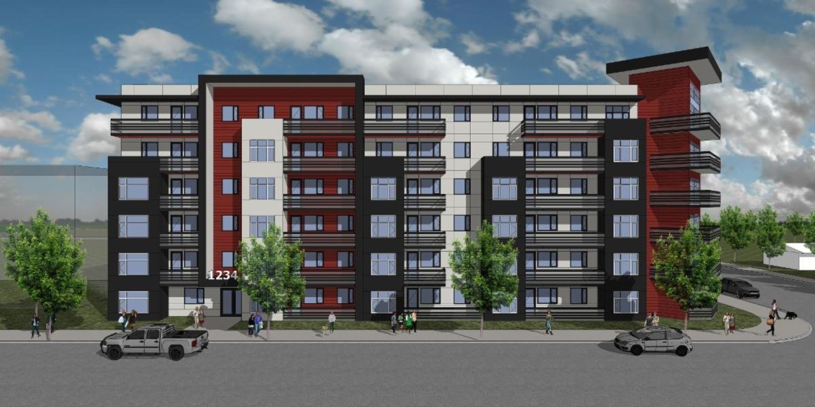 Langford Tower condo building, in Langford Proper, Victoria BC