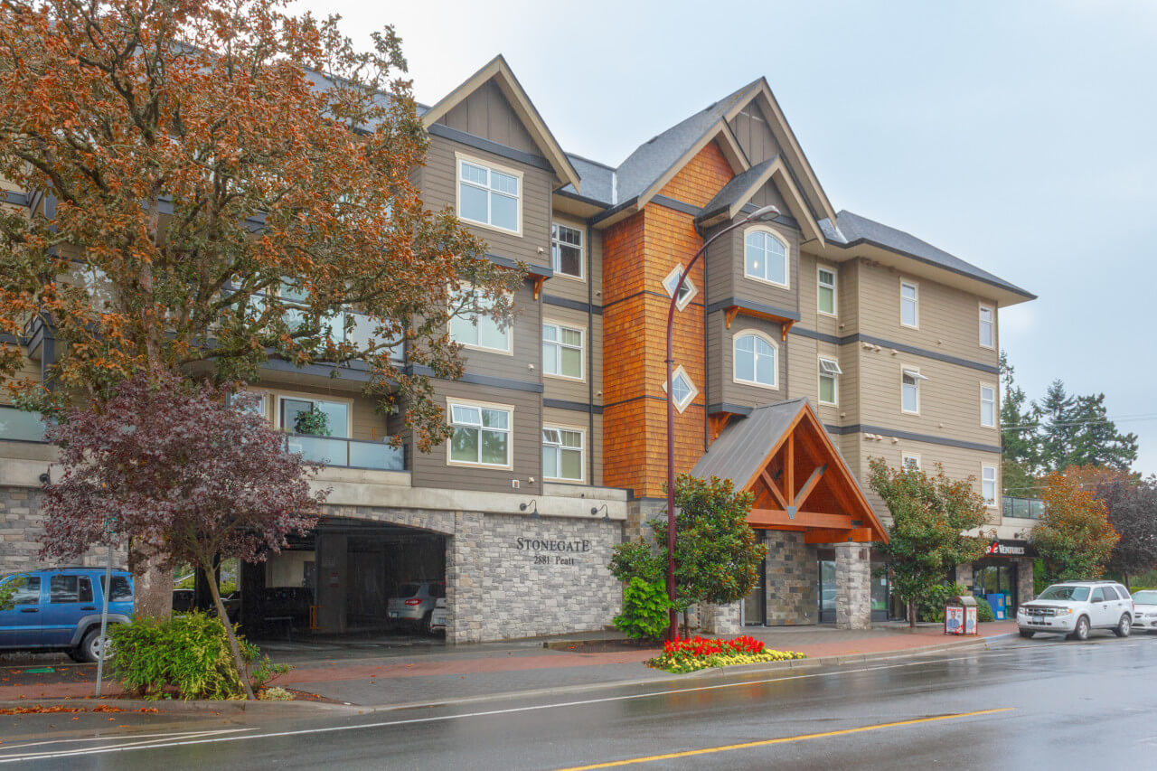 Stonegate condo building, in Langford Proper, Victoria BC
