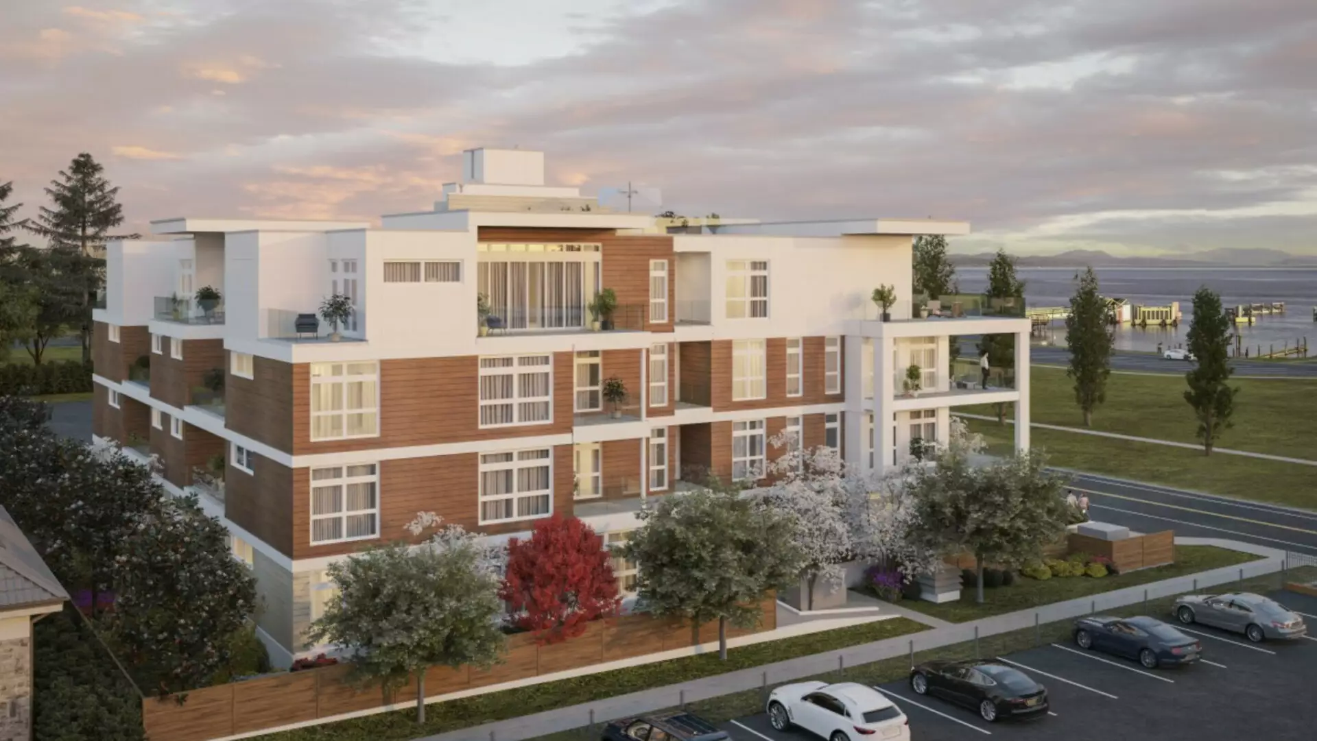 The Rise on Fifth condo building, in Sidney South-East, Victoria BC